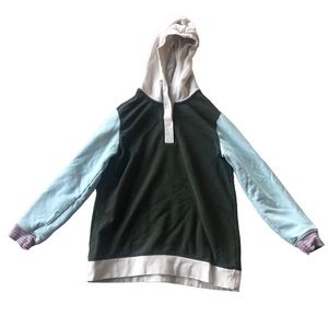 Land’s End Serious Sweats Retro Hoodie Pullover Women’s Size Small Color Block